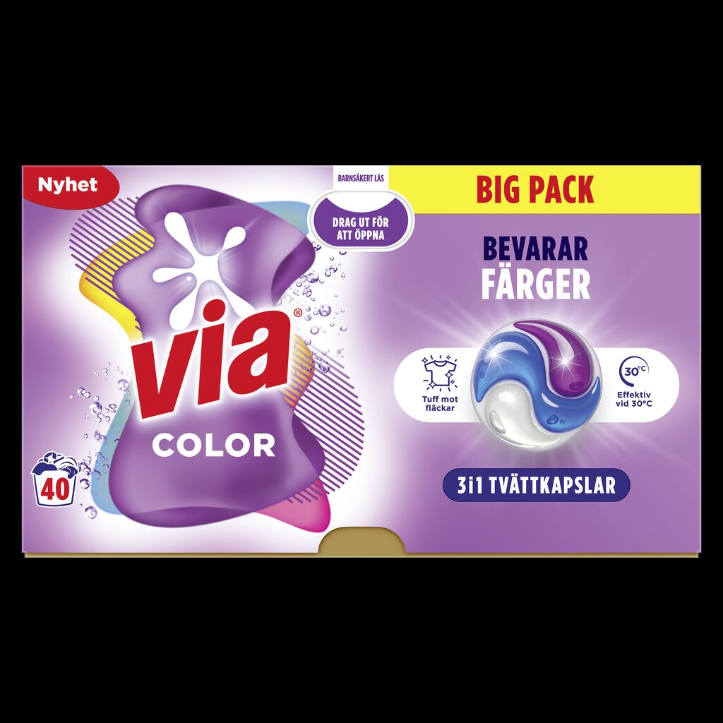 Via Color Tvattkapslar 3x40st